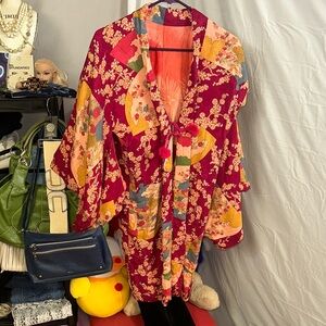 Raw Silk Authentic Japanese Floral Kimono 💙